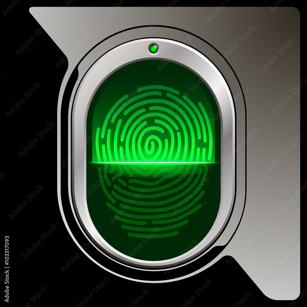 Obraz premium fingerprint scanner on a black plastic base