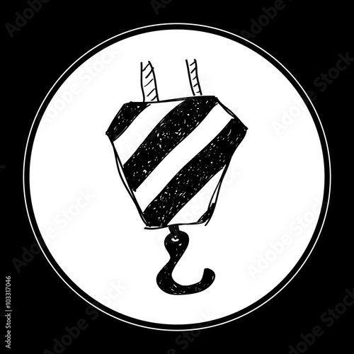 Simple doodle of a crane hook