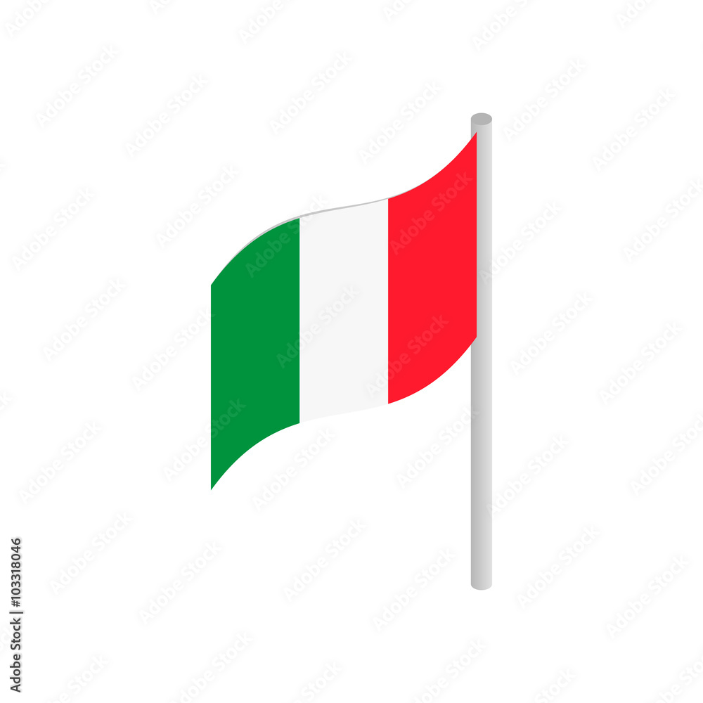 Italy flag icon in isometric 3d style Italy flag icon in isometric 3d style