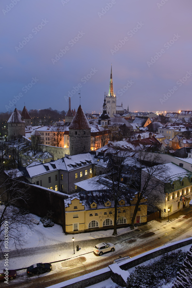 Obraz premium Old city in twinlight