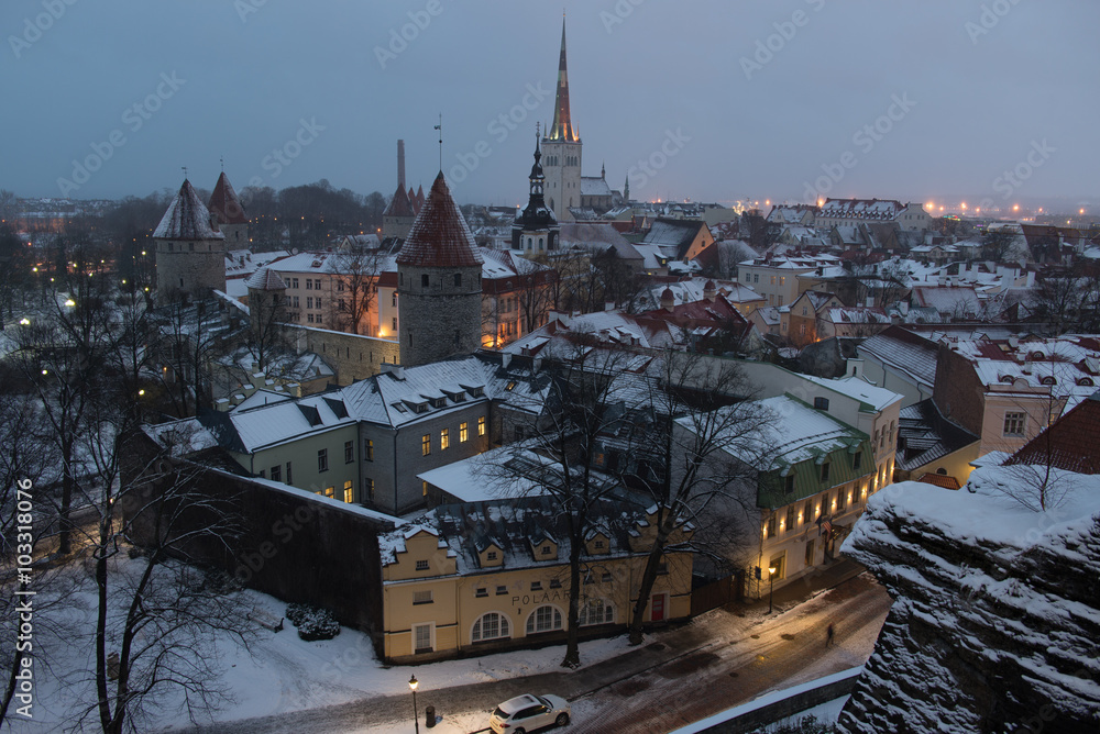 Obraz premium Old city in twinlight