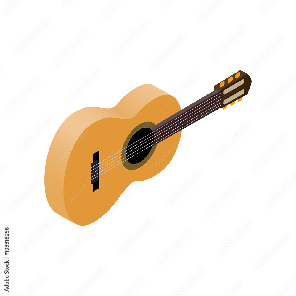 Classic guitar, isometric 3d style