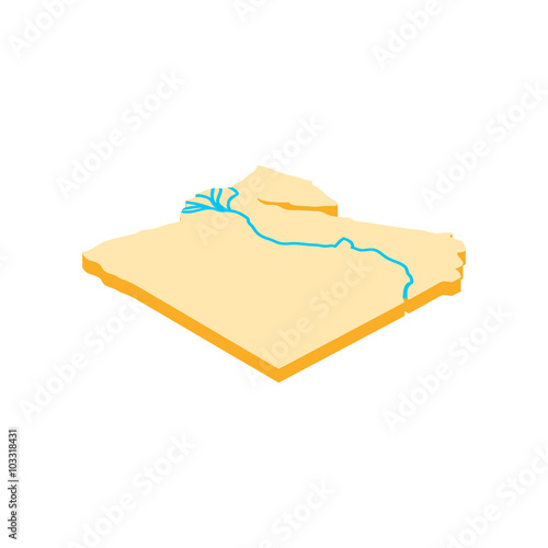 Nile river icon, isometric 3d style 