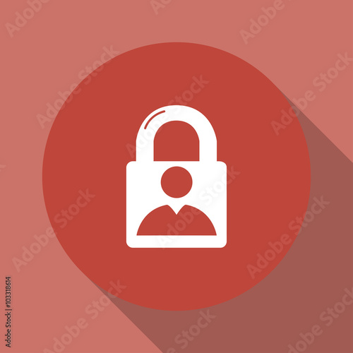 lock icon. Flat design style.