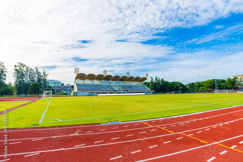 Running track with soccer field photo