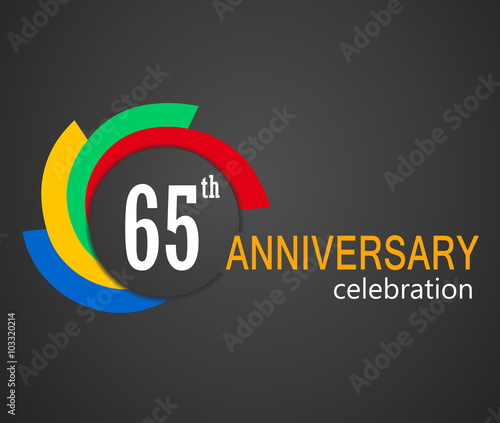 65th Anniversary celebration background, 65 years anniversary card illustration - vector eps10