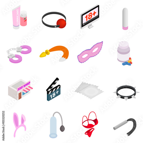Sex icons, isometric 3d style