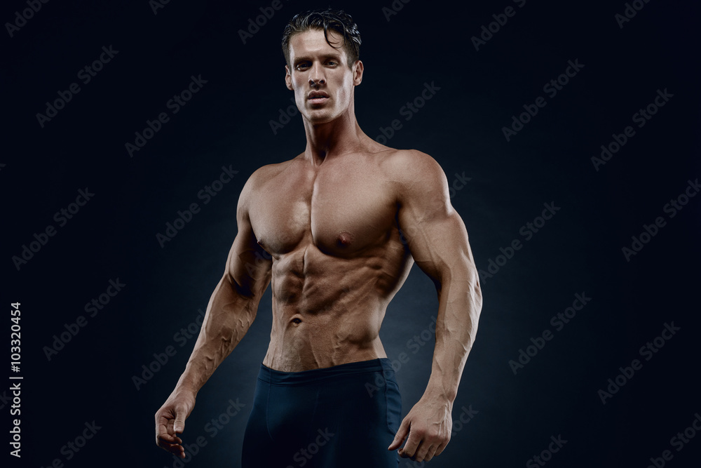 fit male model posing his muscles