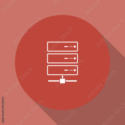 Computer Server icon, flat design