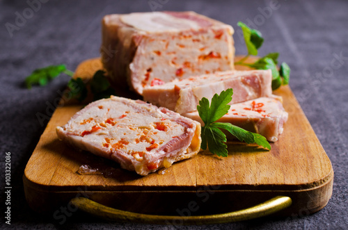 Meat terrine with bacon