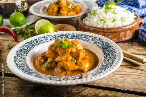Curry chicken with rice