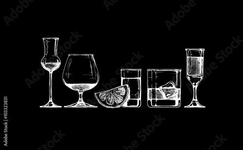 glasses goblets set