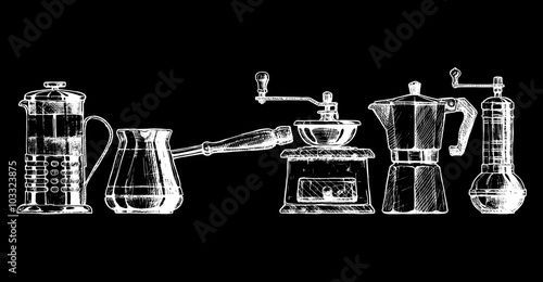 Set coffee making equipment