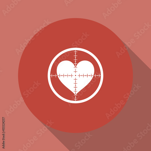 crosshair icon with a heart.
