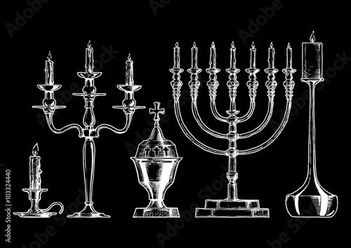 Vector illustration set of candlesticks.