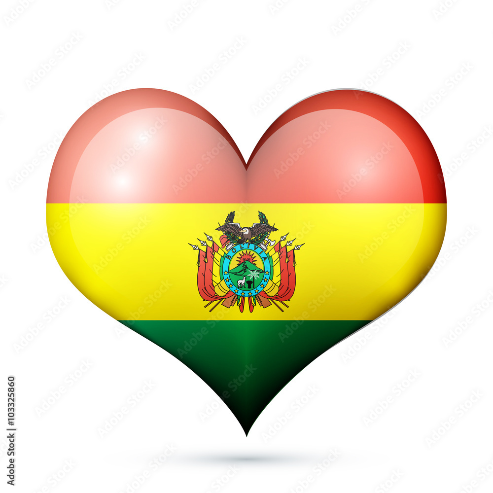 Fototapeta premium Bolivia Heart flag icon