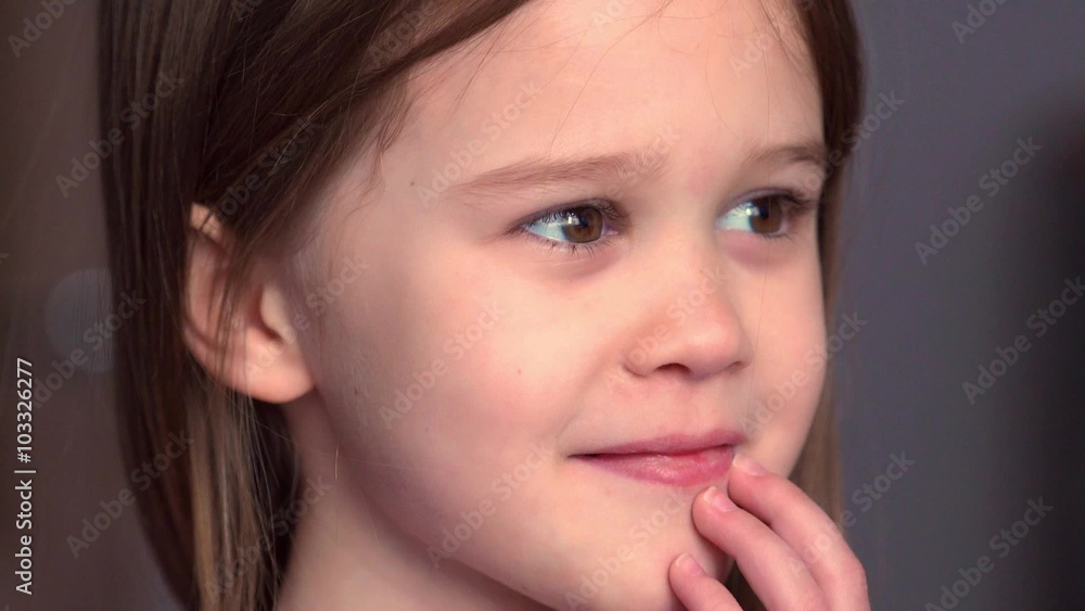 Close up portrait of emotional little girl Close up portrait of emotional little girl