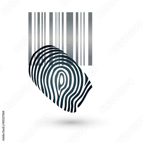 Fingerabdruck, Strichcode, Barcode, Logo