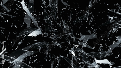 4k Glass crack and shatter with slow motion. Alpha