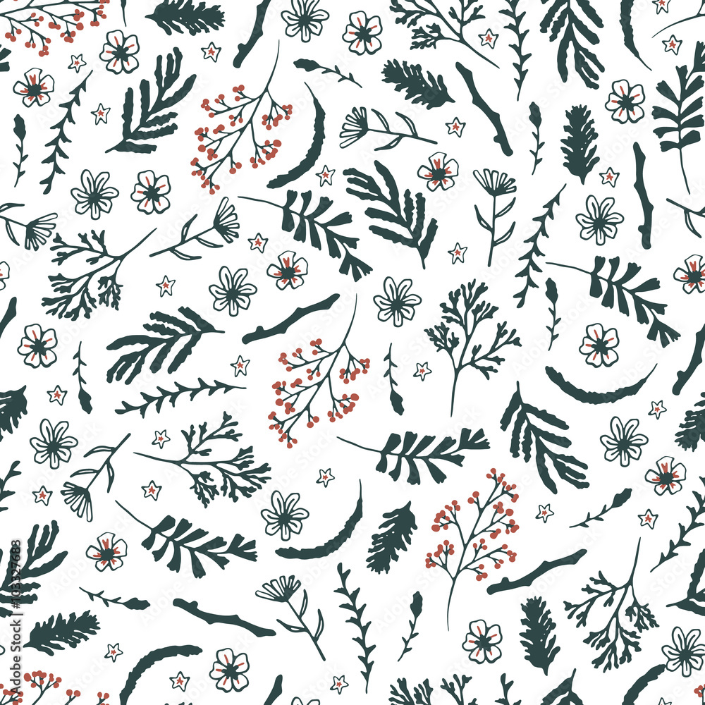 Dark Green And White Pattern Background