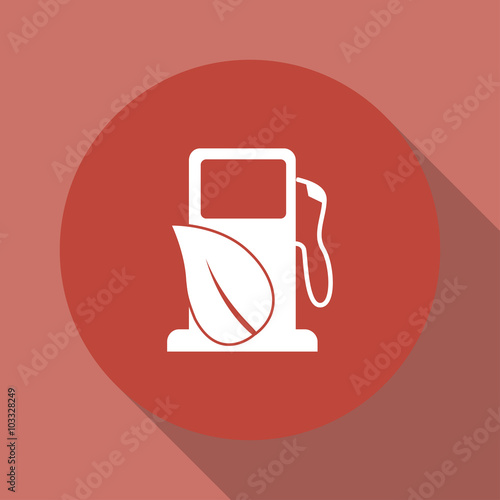 Gas station with leaves icon.