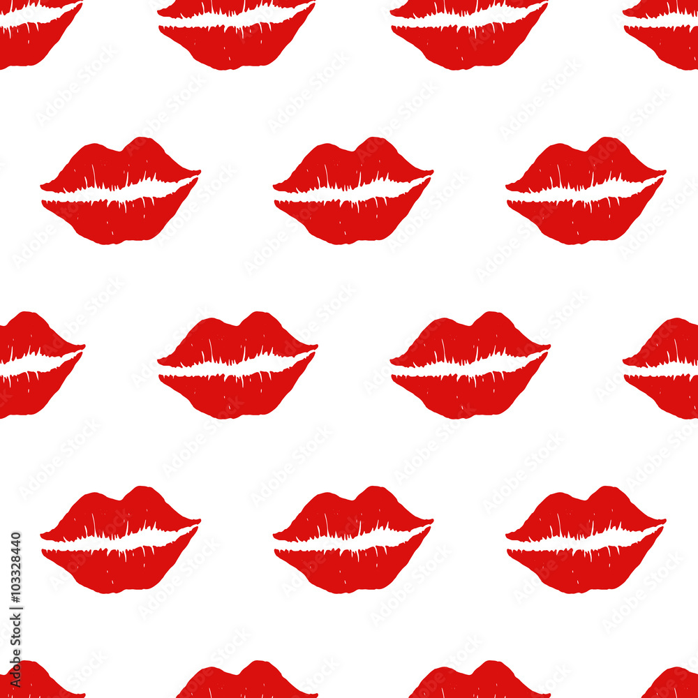 Seamless pattern with ink lips. Seamless pattern with ink lips.