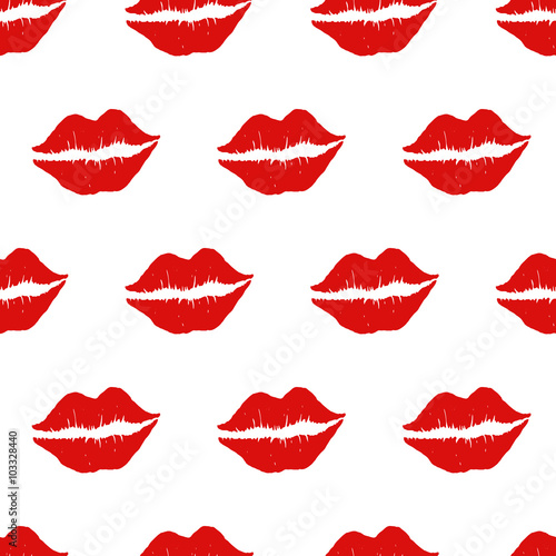 Seamless pattern with ink lips.