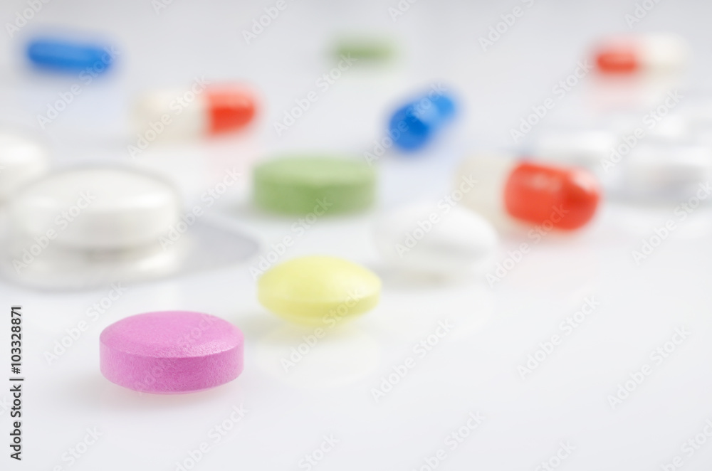 Colored medicine tablets Colored medicine tablets