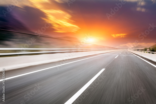 motion blur of the highway road