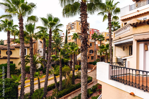 Typical spanish residential houses. Alicante province, Spain