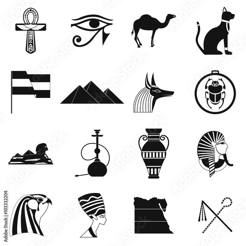 Egypt icons black