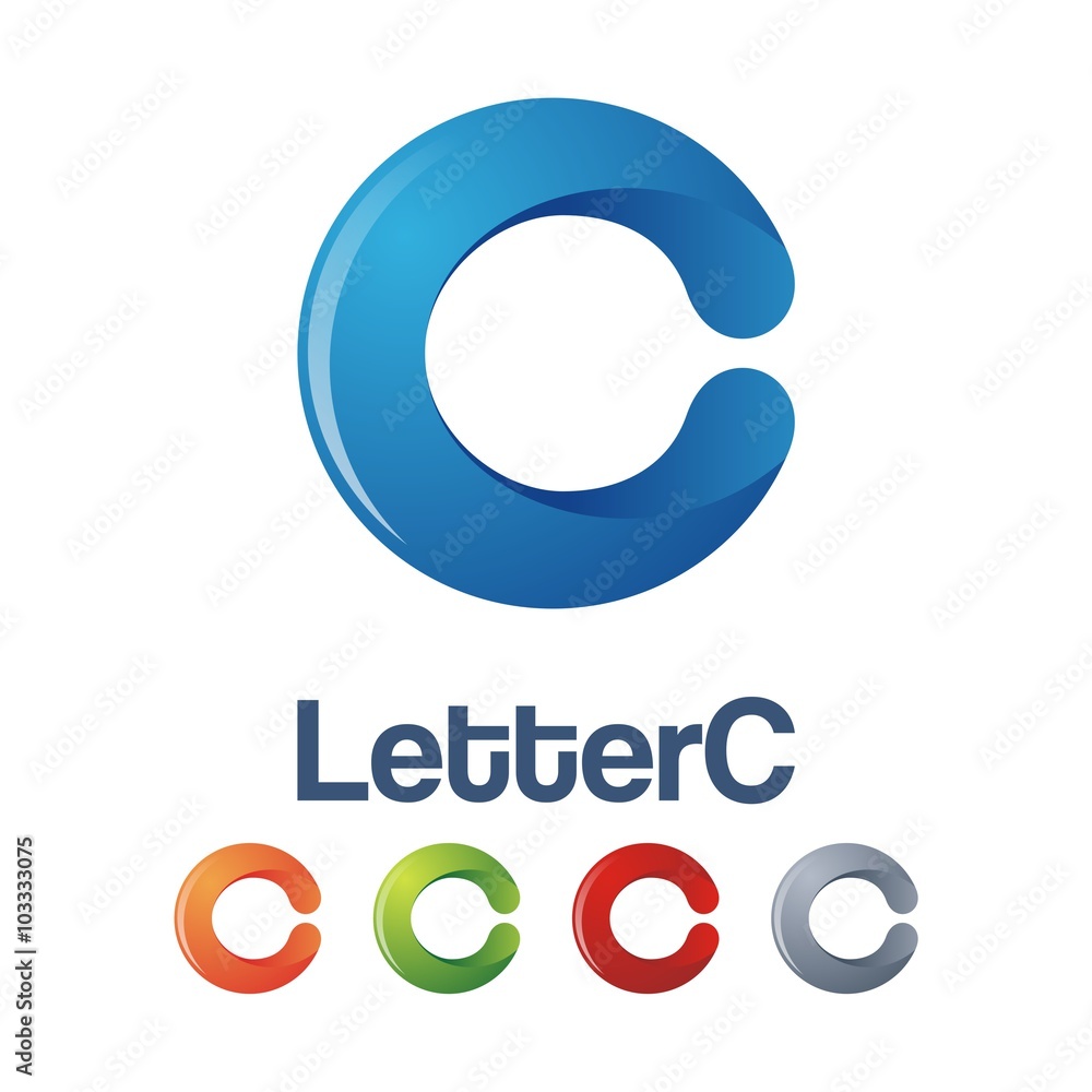 Letter C Logo, Simple 3D Design Vector Logo Template Letter C Logo, Simple 3D Design Vector Logo Template