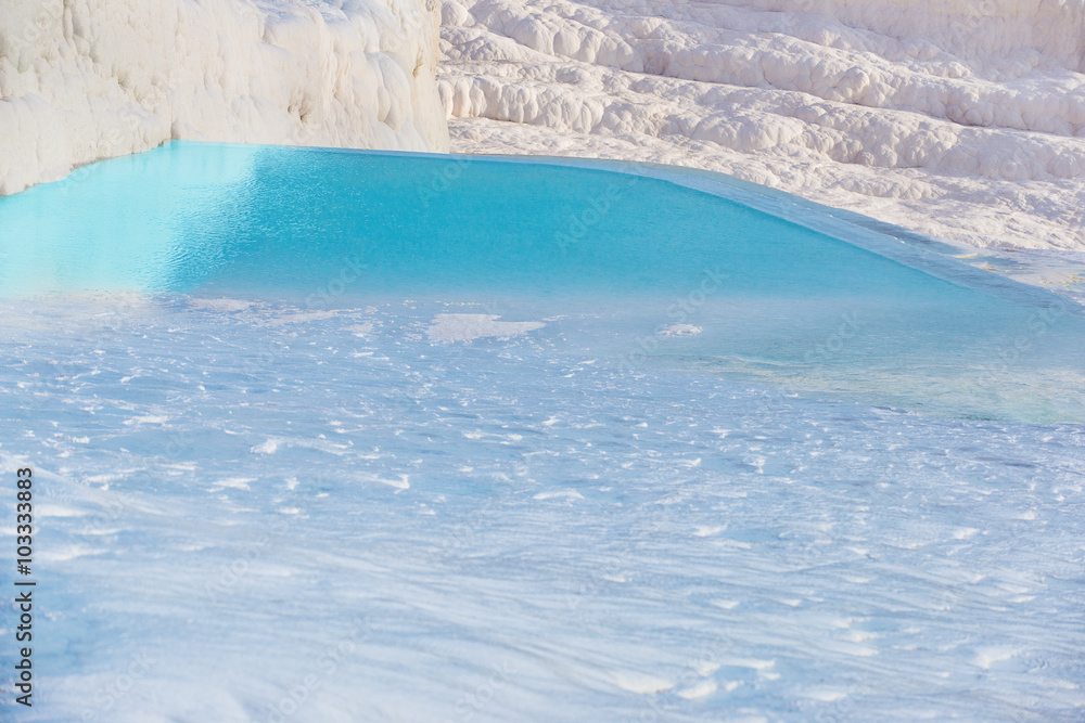 Natural travertine pools and terraces, Pamukkale, Turkey Natural travertine pools and terraces, Pamukkale, Turkey