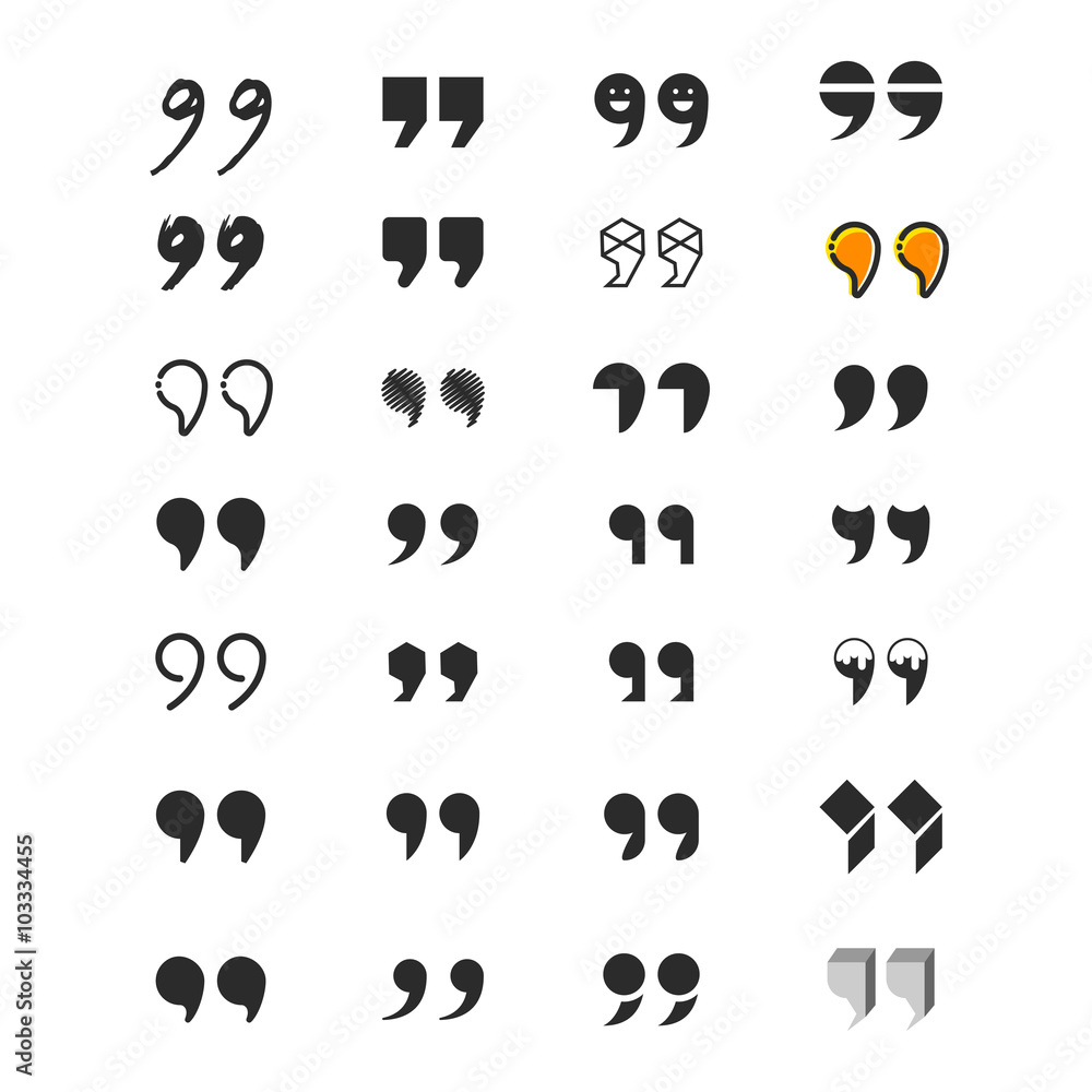 Set of various vector quotation marks Set of various vector quotation marks