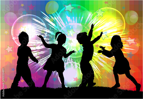 Children silhouette.