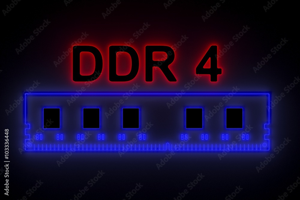 DDR4 is presented in the form of neon DDR4 is presented in the form of neon