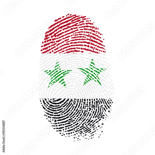 Syrische Flagge / Fingerabdruck