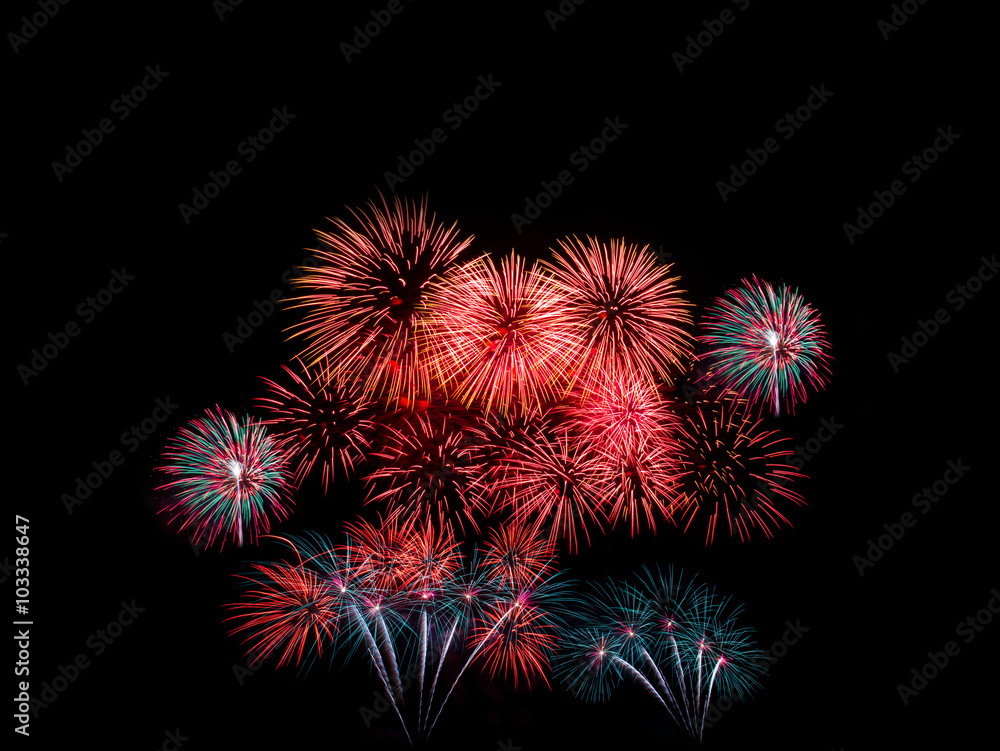 Fireworks light up the sky Fireworks light up the sky