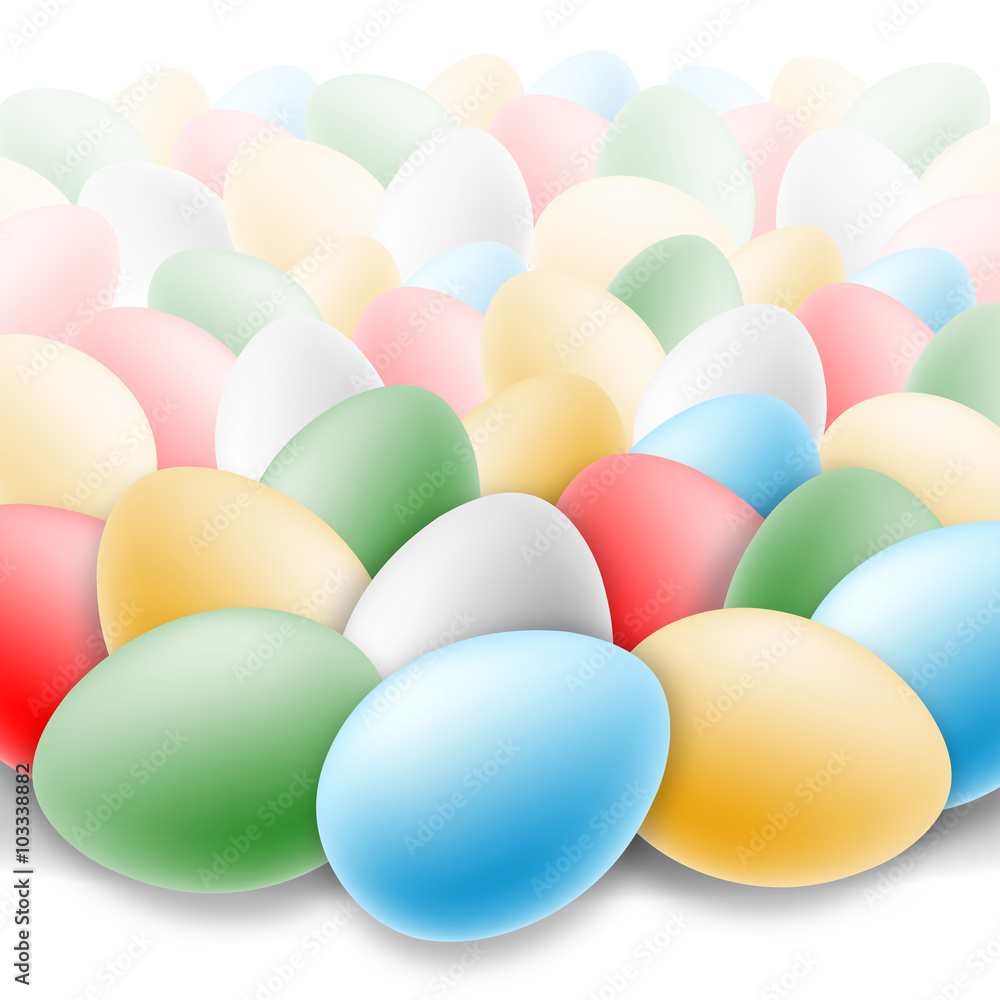 Easter Egg Background Design with Painted Multicolored Chicken Eggs. Vector Illustration. Easter Egg Background Design with Painted Multicolored Chicken Eggs. Vector Illustration.
