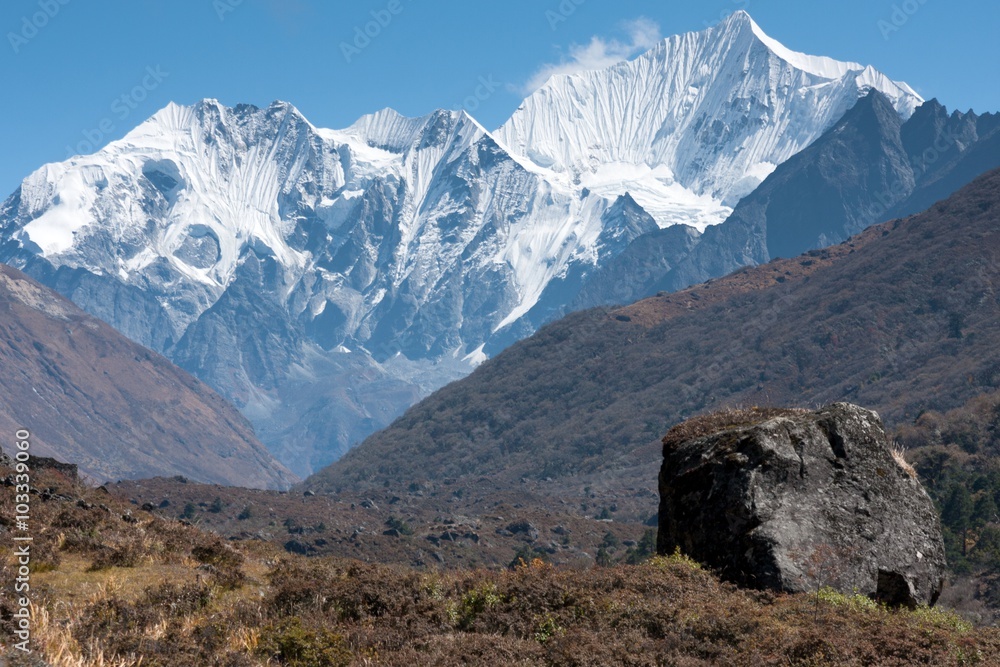 View of Langtang Valley, Langtang National Park, Rasuwa Dsitrict, Nepal