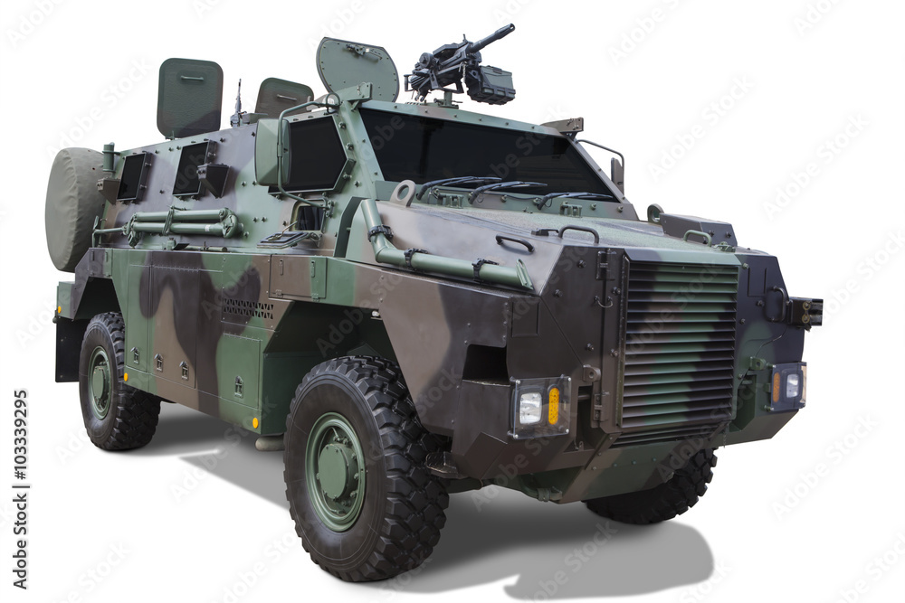 Armored car with machine gun