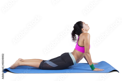 Fitness Woman Doing Cobra Pose