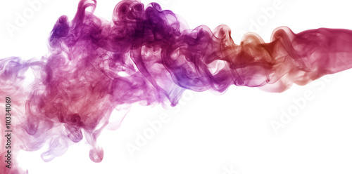 Fototapeta Naklejka Na Ścianę i Meble -  purple steam on the white background