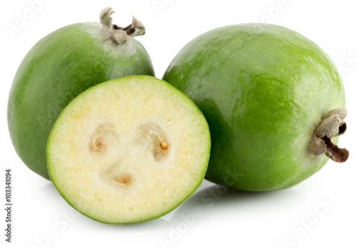 tasty feijoa isolated on the white background