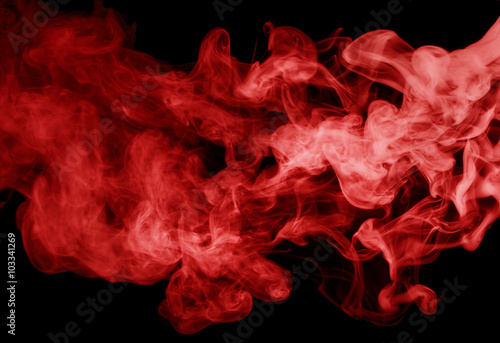 red steam on the black background