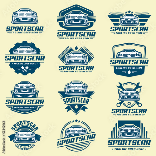 Car Logo set, Sports Car logo template
