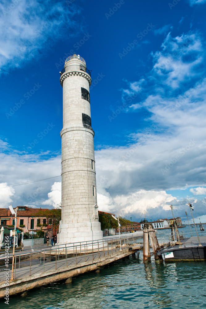 Old lighthouse situated on Murano island