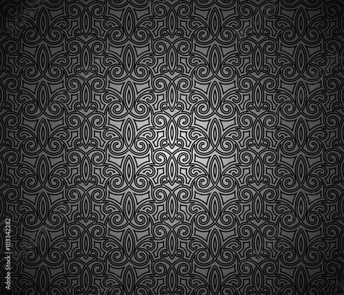 Vintage black background, seamless pattern
