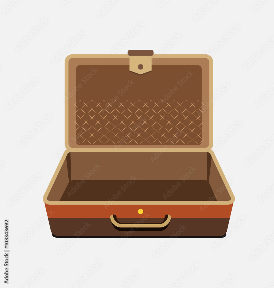 Empty suitcase for summer holiday - isolated illustration Empty suitcase for summer holiday - isolated illustration