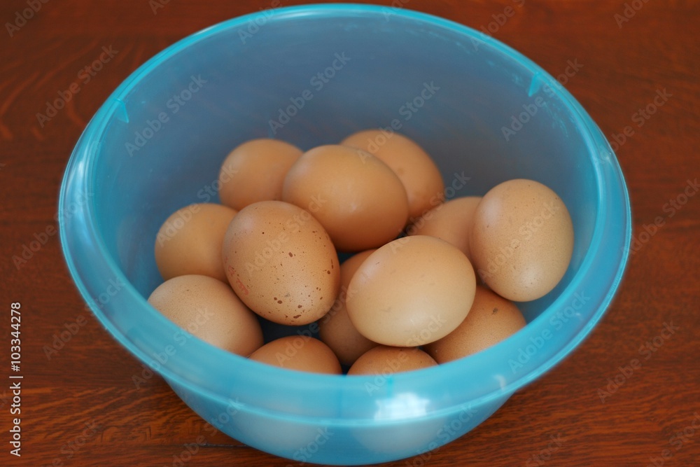 Eggs in a bowl on the table Eggs in a bowl on the table